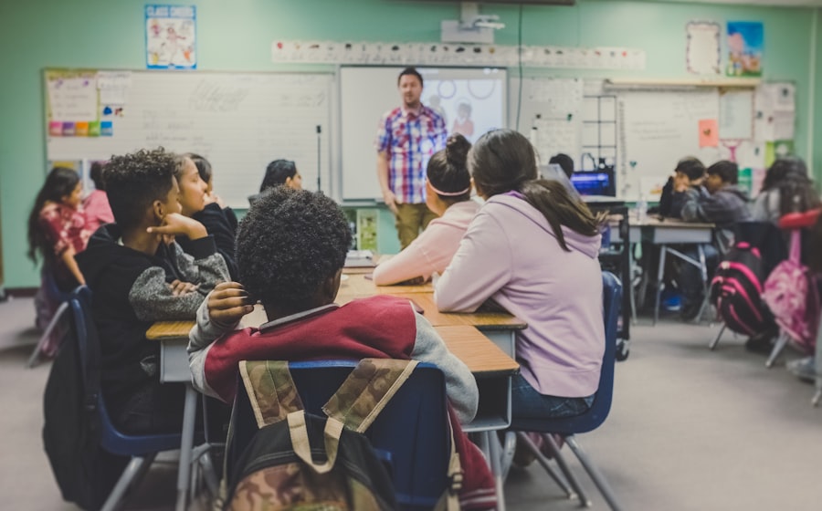 A classroom of students with their teacher